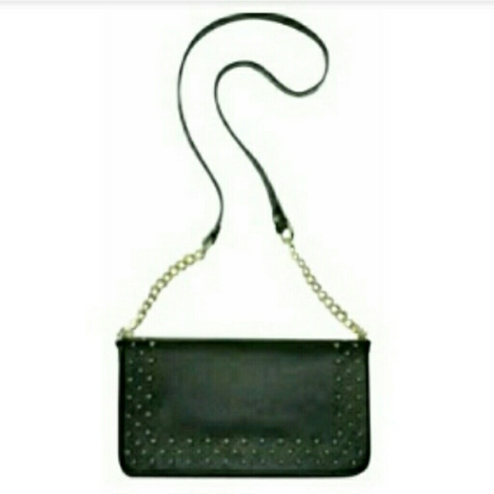 🆕INC Embellished Genuine Leather Black Crossbody Bag